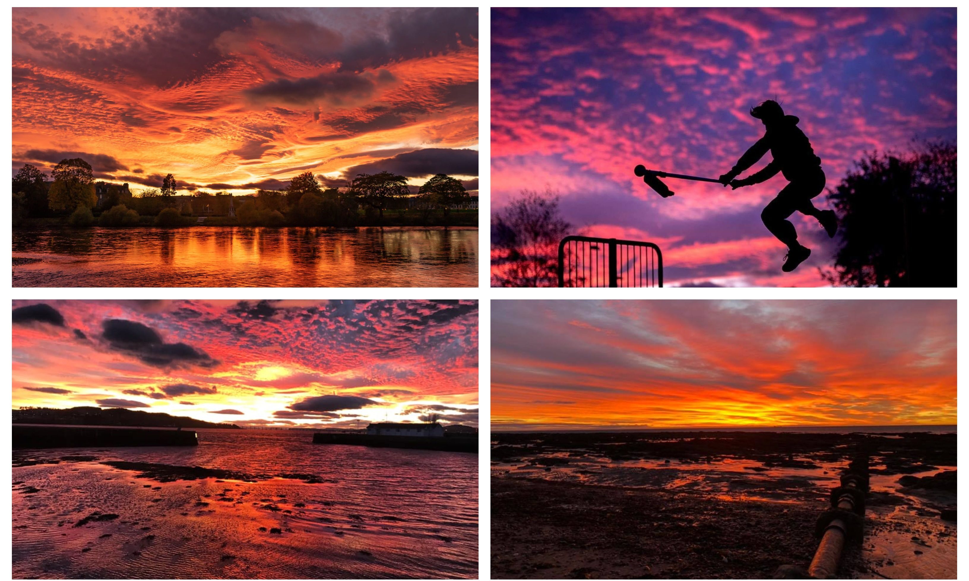 These photos of Wednesdays sky were taken by readers Michael Souter, Heidi Hayward, Kirsty Speers and Vicky Gunn. They were submitted to our Facebook page.