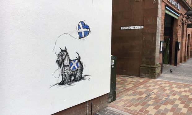 Ian Cuthbert Imrie's latest on-street artwork.