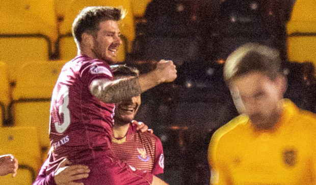 Matty Kennedy celebrates his midweek winner.