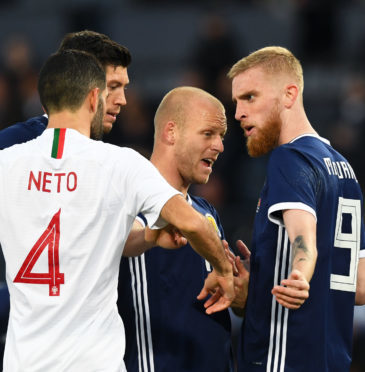 Oli McBurnie and Steven Naismith in the Portugal game.