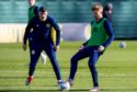 Stuart Armstrong (right) with Callum Paterson during training.
