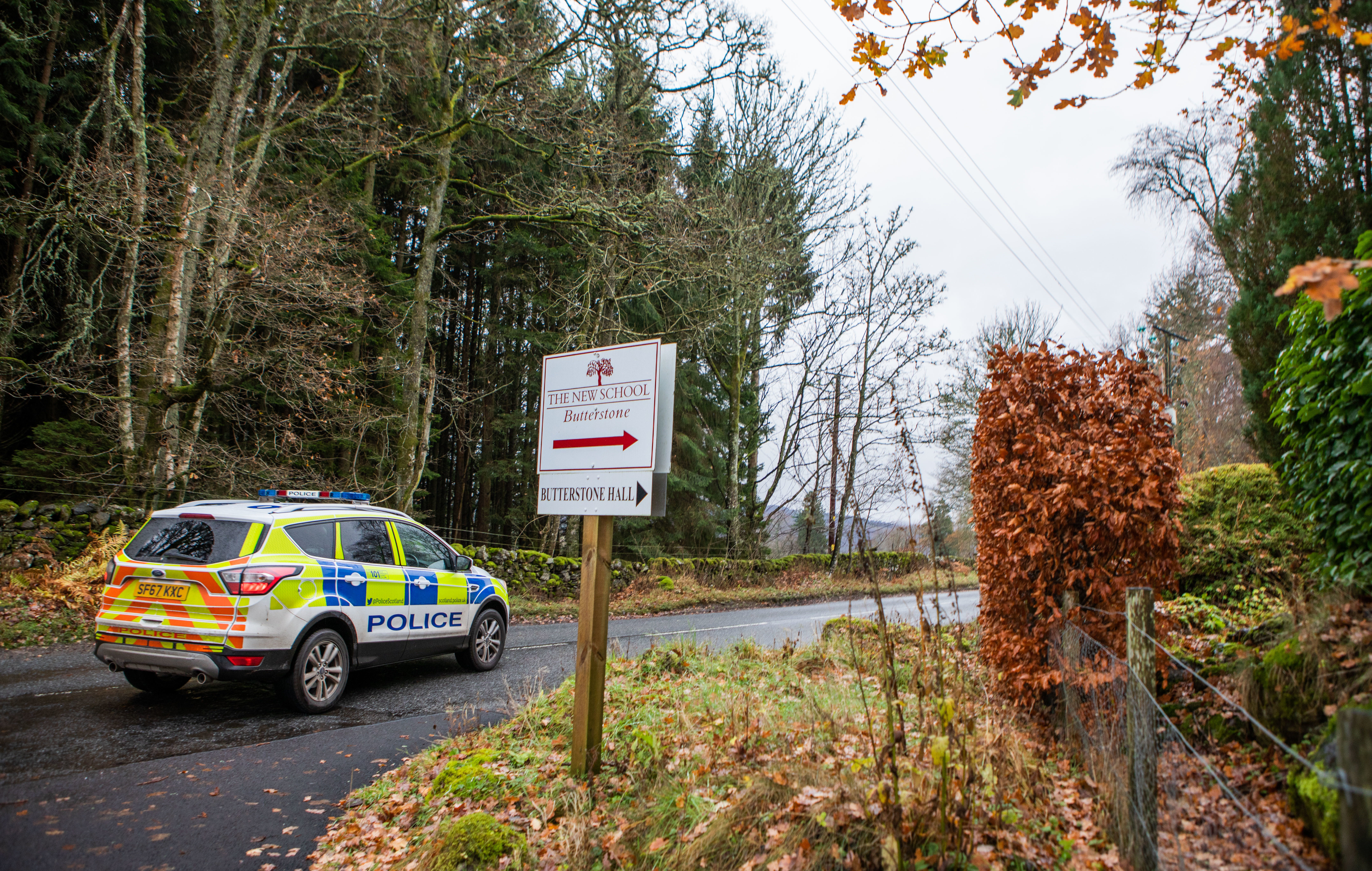 Two police vehicles were sent to the school site on the day Butterstone closed