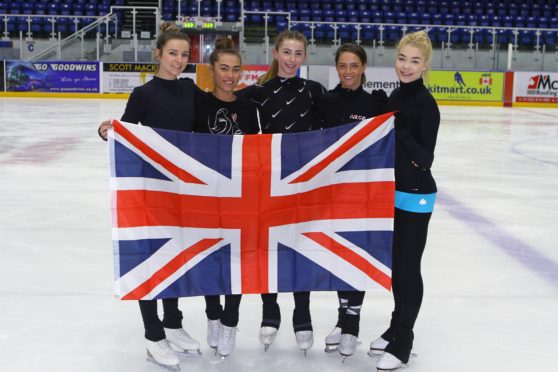 Five of the Dundee skaters who will be taking part in the national championships.