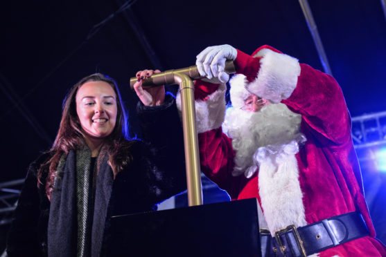 Dunfermline Christmas lights switch-on with footballer Caroline Weir.