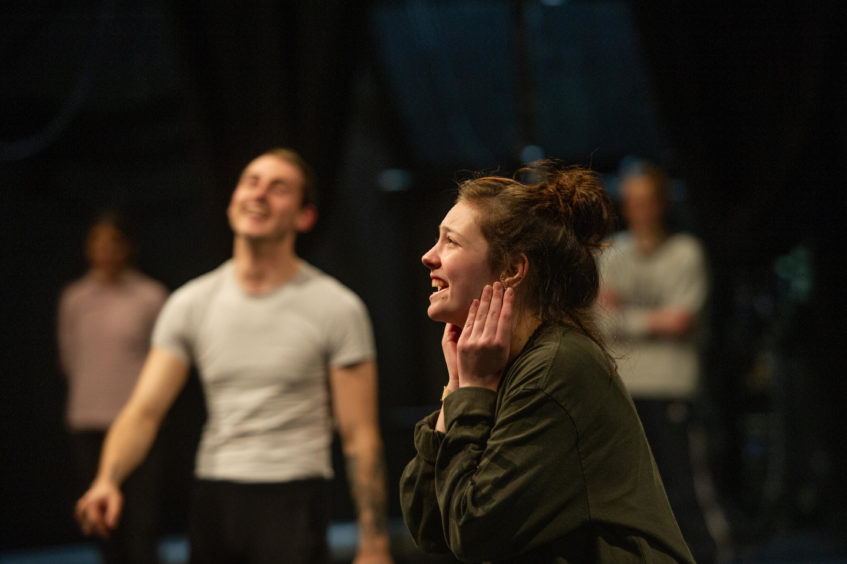 Dundee and Angus College, 2nd year HNC Contemporary Dance project rehearsals leading to a show delivering health and welfare message to secondary school pupils.