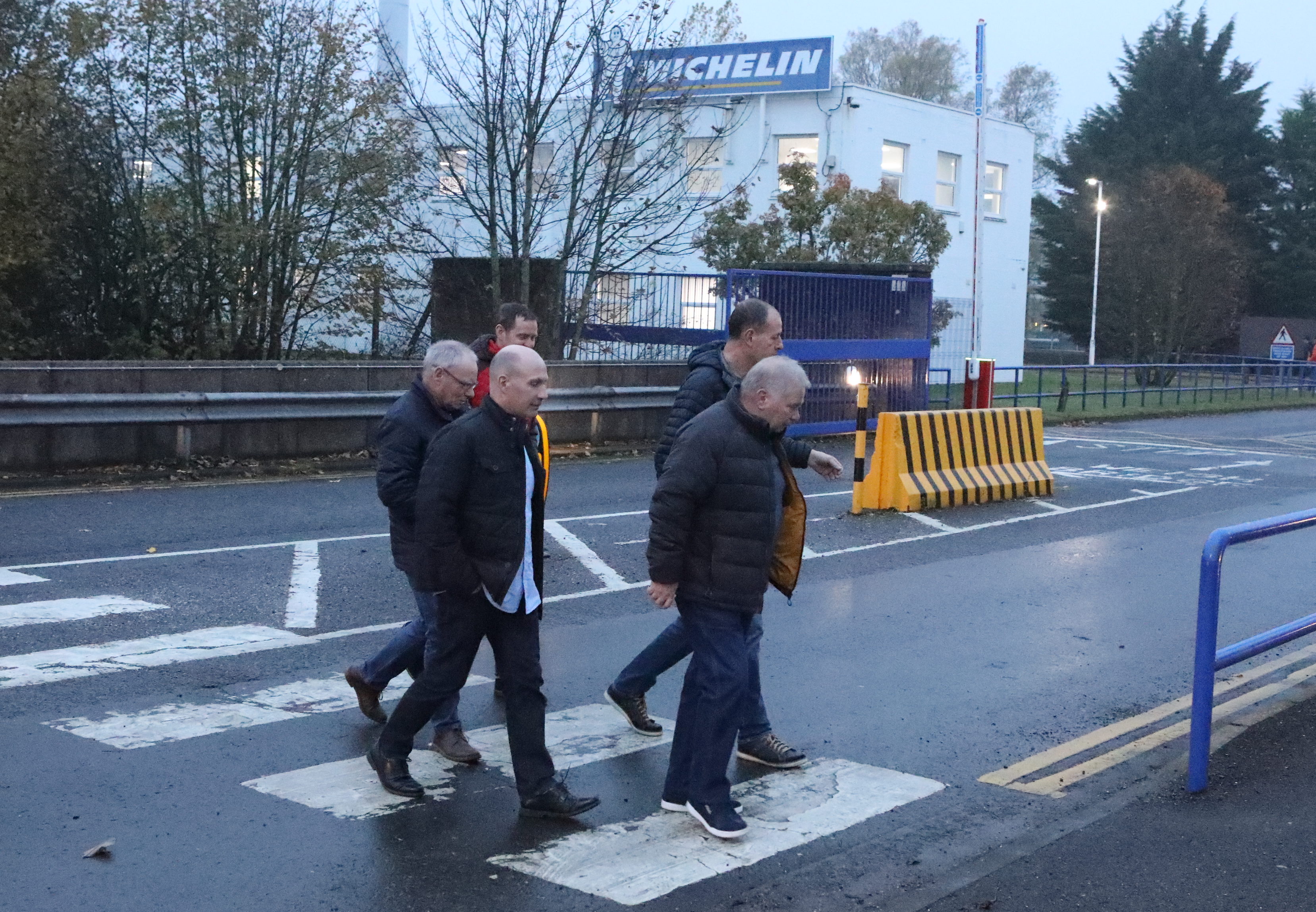 Workers gathered to hear Michelin confirm plans to close its factory in Dundee.