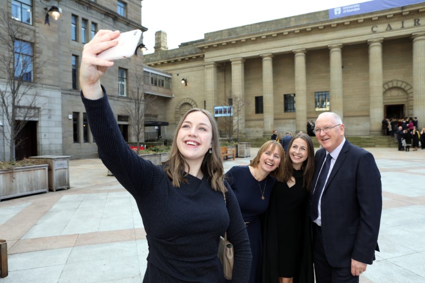 The Chalmers family from Dunfermline, grab a group selfie.