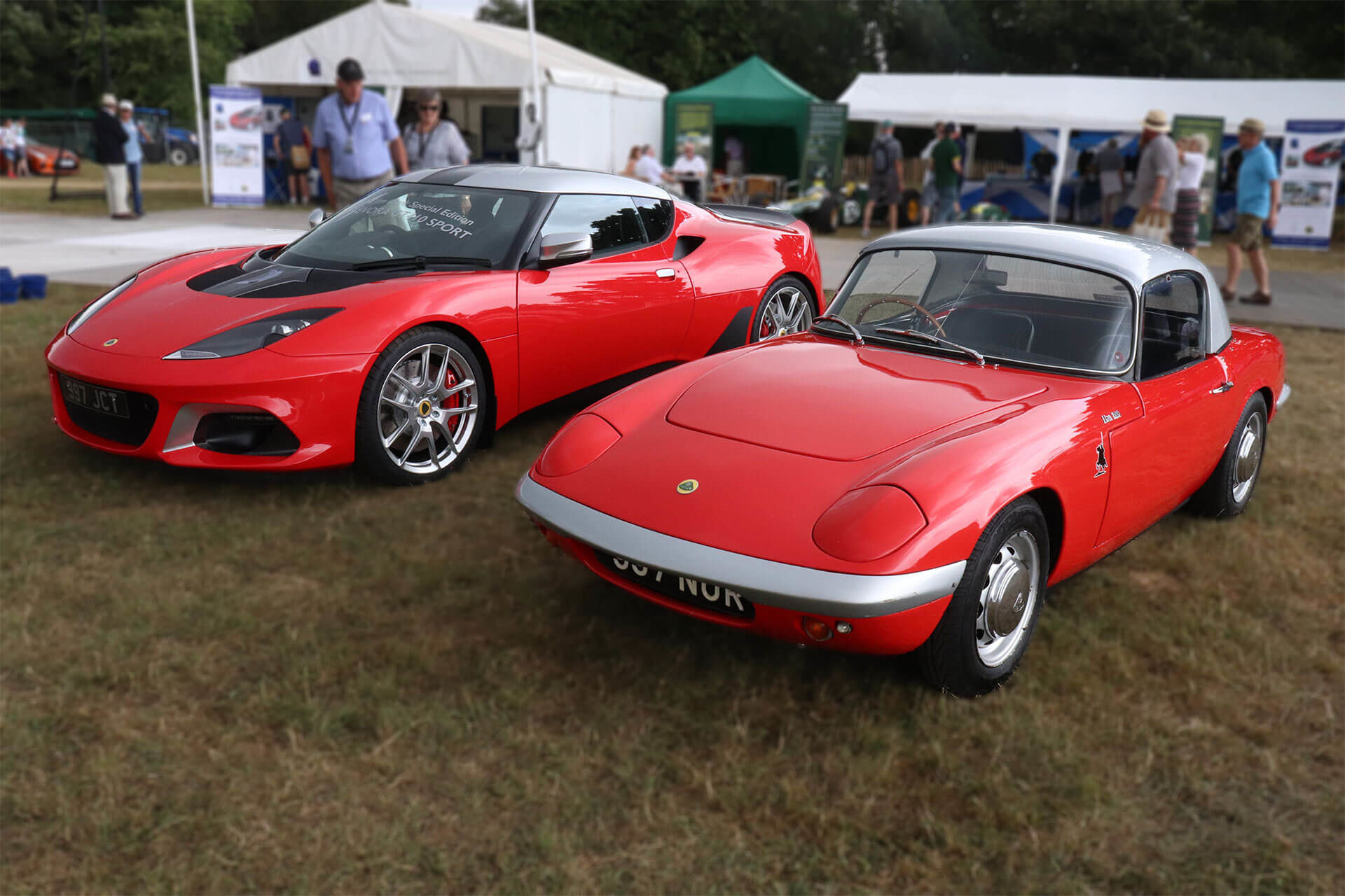 The Lotus Evora GT410 Sport and its historic 1962 Elan stablemate