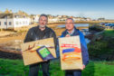 Graham James and George Anderson (left), of Plastic Free Anstruther, give a glimpse of the exhibition