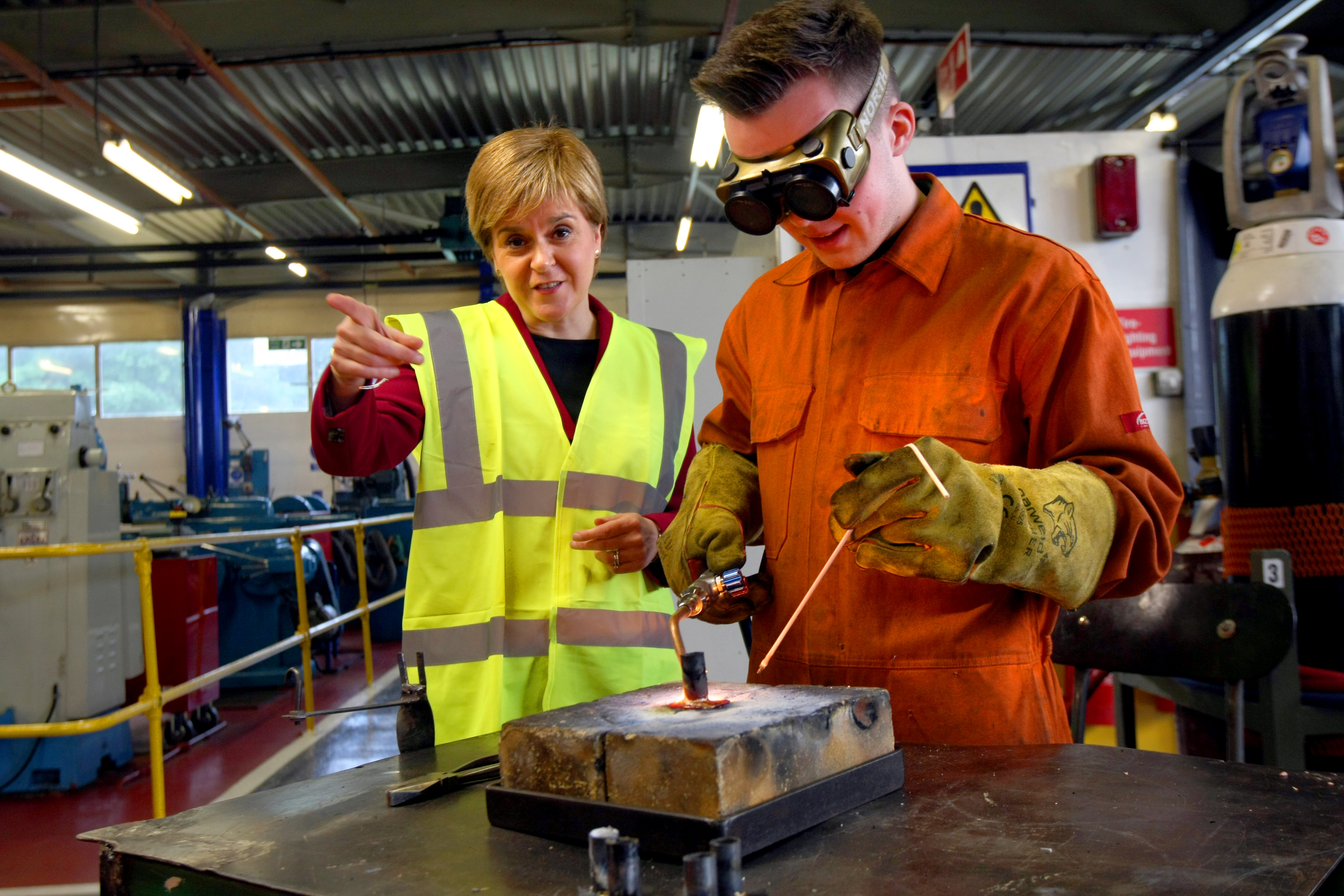 First Minister Nicola Sturgeon on a previous visit to the Michelin plant in Dundee.