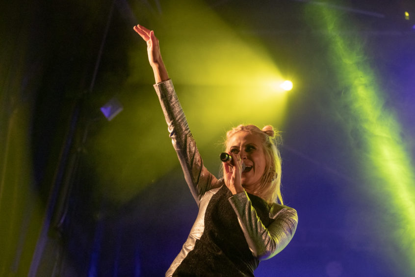 Pixie Lott performs on the main stage during the City of Perth Winter Festival.