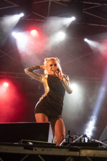 Pixie Lott on the stage at Perth's Christmas switch-on.