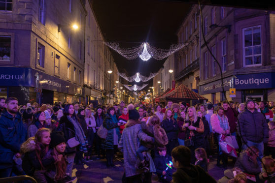 Crowds gathered for the Perth Christmas Lights switch-on in 2018