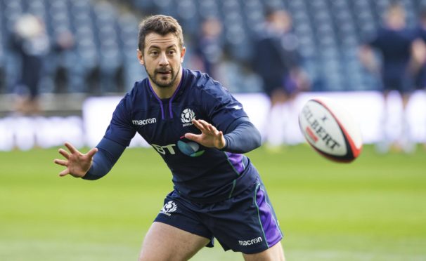 Scotland Captain Greig Laidlaw at yesterday's final training run.