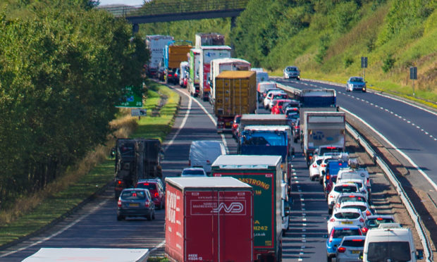 A photo showing traffic on the A92 near Kirkcaldy on a different occasion.