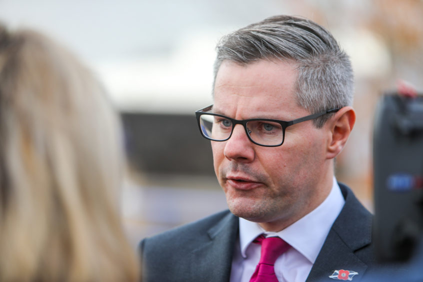 Finance secretary Derek Mackay outside the Michelin factory in Dundee in the aftermath of its closure announcement in November 2018. He was credited with helping to ensure a new future for the plant as a centre of excellence for training.