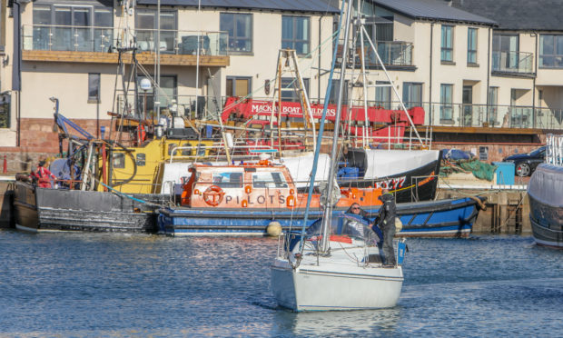 The stolen boat returning to Arbroath marina.