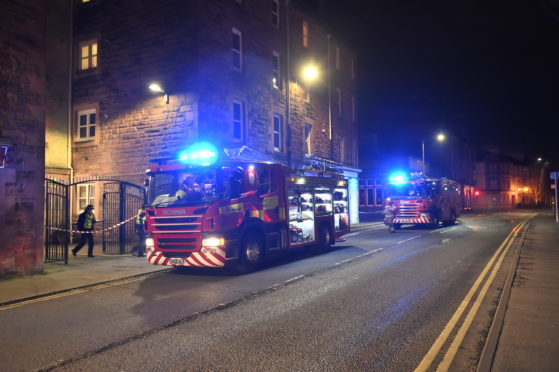 The Scottish Fire and Rescue Service at the scene in St Catherine's Square.