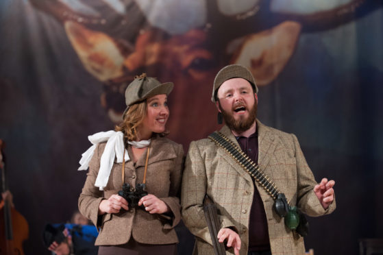 Emily Winter and Stephen Bangs in a previous performance of The Cheviot, the Stag and the Black, Black Oil