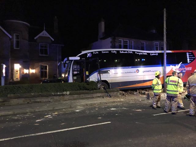 Victoria Elrick and daughter Lucy were watching television when the bus smashed into their garden
