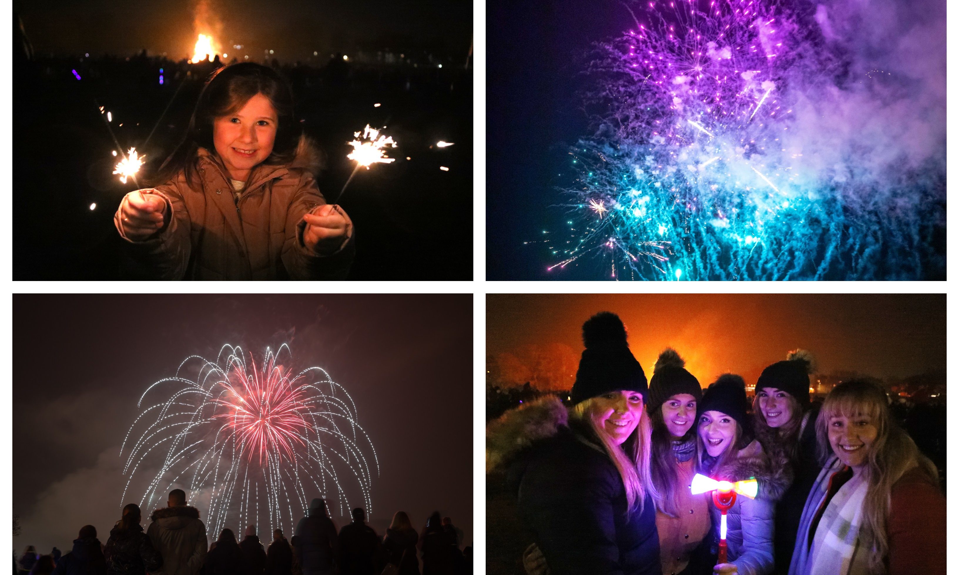 Thousands flocked to bonfire night displays in Dundee, Perth and Burntisland.
