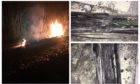 Photos of the fire which caused the railway line between Dundee and Perth to be closed.