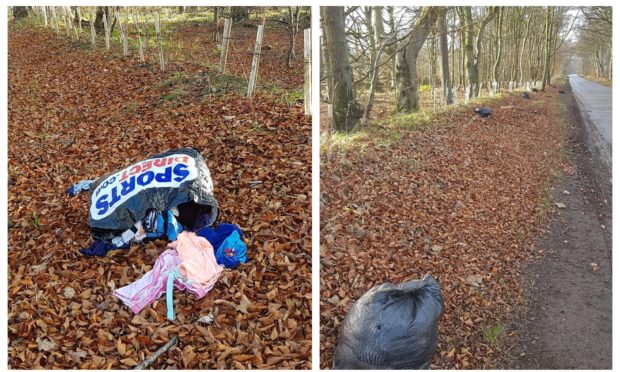 Auchmithie fly-tipping.