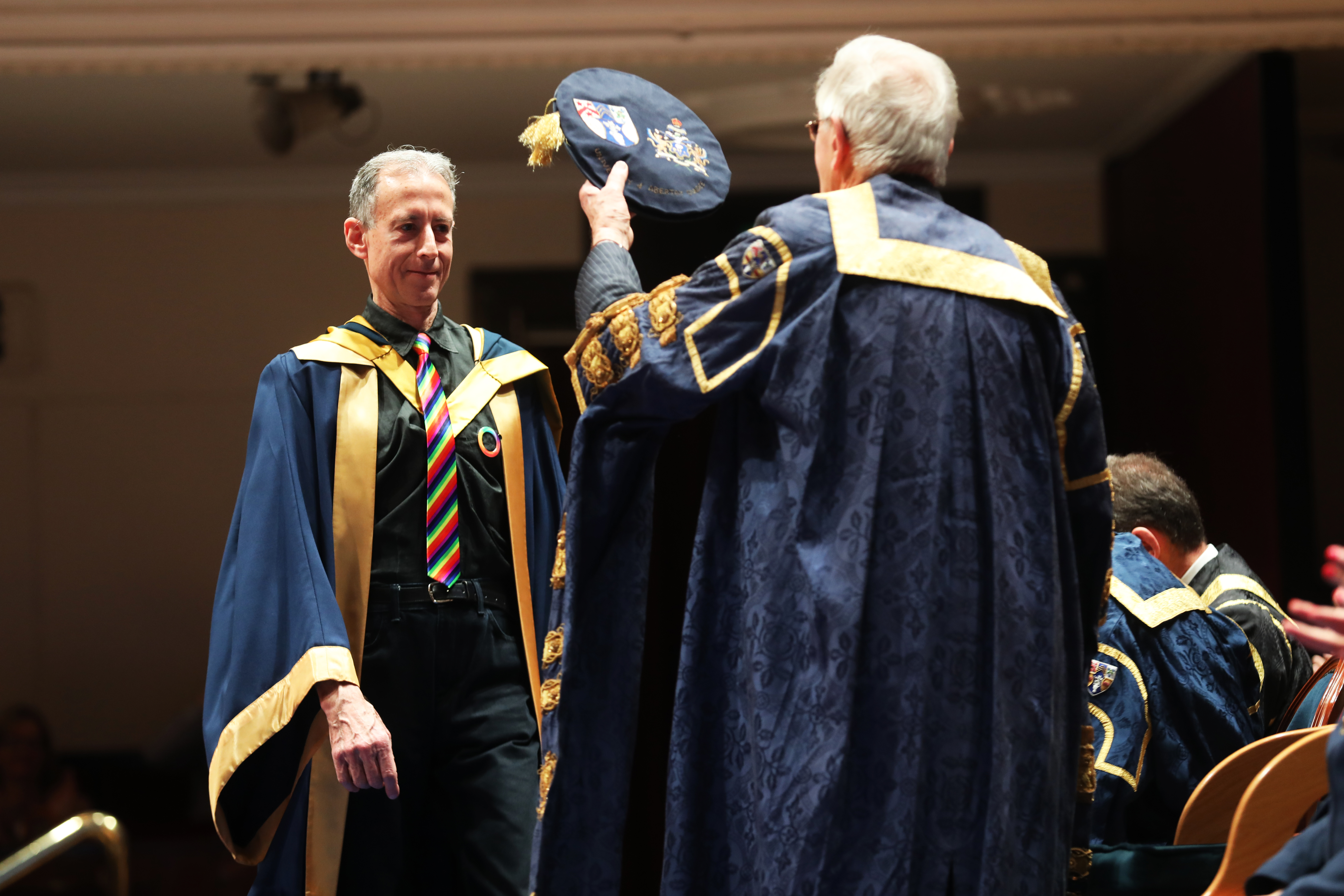 Peter Tatchell getting his honorary degree.
