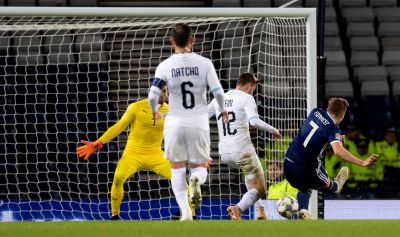 James Forrest makes it 2-1 to Scotland.