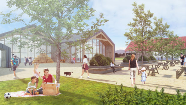 Artist's impression of the proposed Mains of Luther roadside services complex