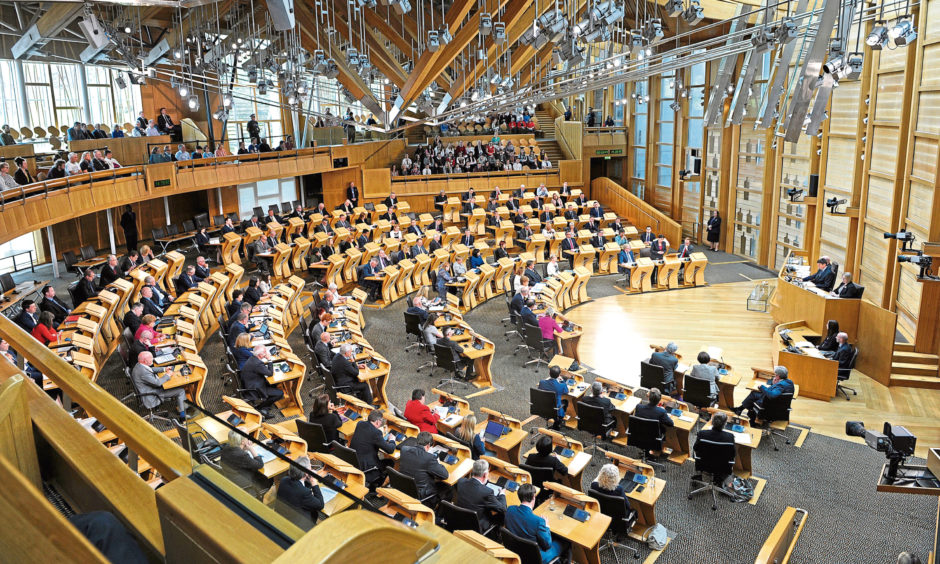 A general view of the Scottish Parliament during a debate on the EU Referendum result
