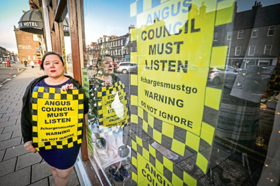 Michelle Ingram of Highland Scene in Montrose objects to the Angus Council parking charges.