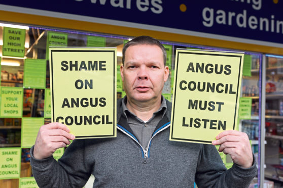 Brechin businessman Bruce Robertson is one of those protesting the parking charges.