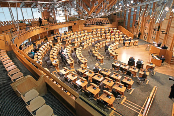 The debating chamber at Holyrood.