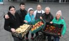 Perth Concert Hall head chef Martin Buchan was on hand to accept deliveries from Ross Nicol, Norrie Morrison,Jean Gordon, Iain Mahon and Sarah Russell, all from Giraffe.