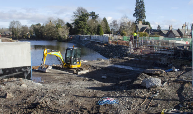 Some of the flood defences construction work.