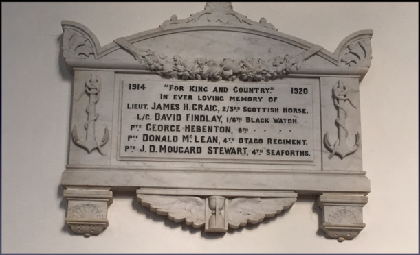 The war memorial on display