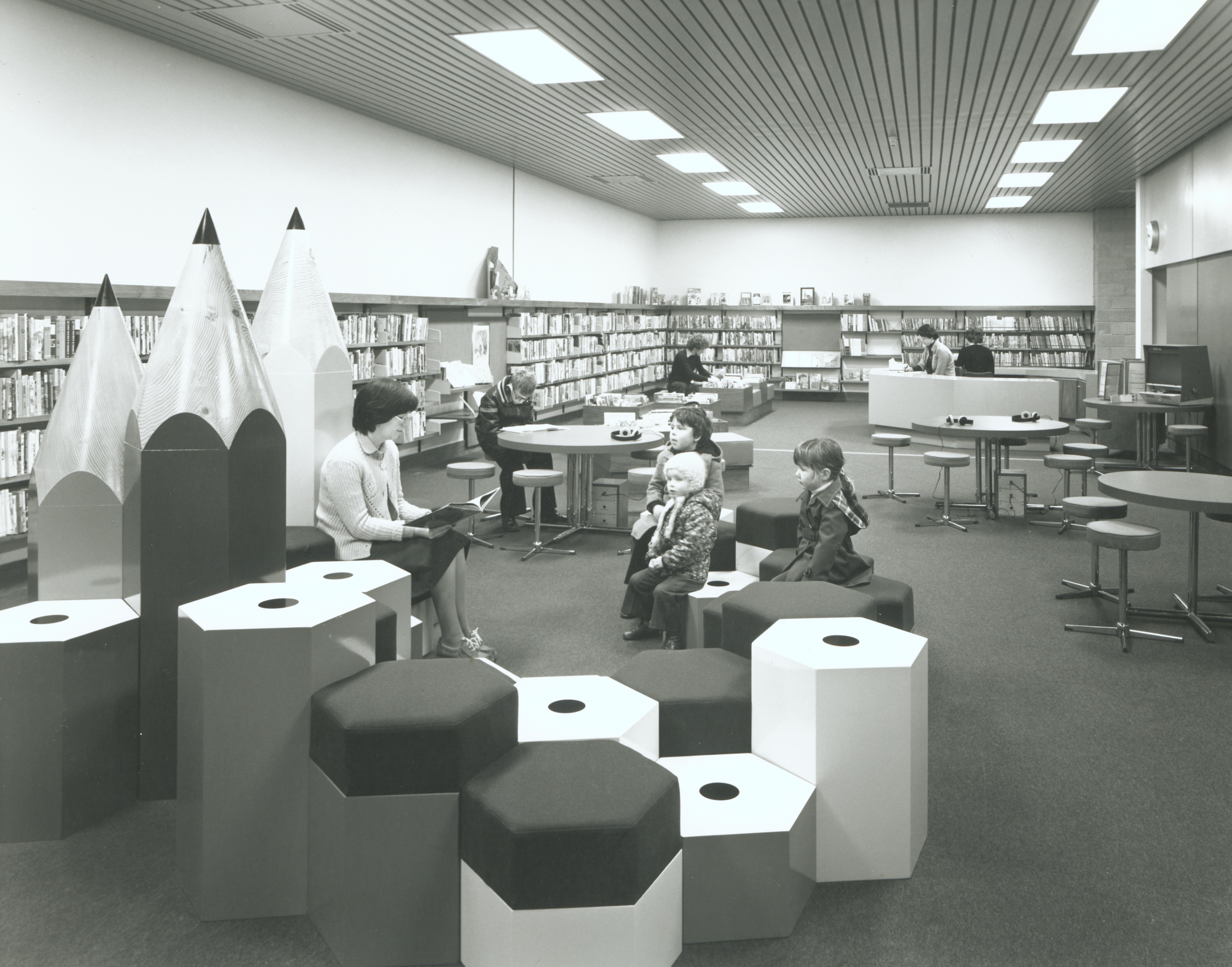 A picture of the children's library in the 1980s