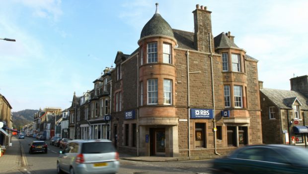 The former Royal Bank of Scotland in Comrie.