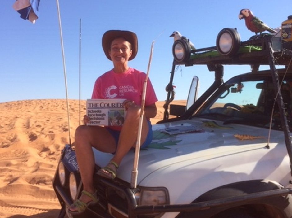 Debbie Proudfoot in the Simpson Desert, Australia.