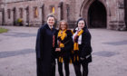 From right to left, volunteers Rhona Jack, Jodie McKenzie and Jade Delaney dressed as Hogwarts pupils