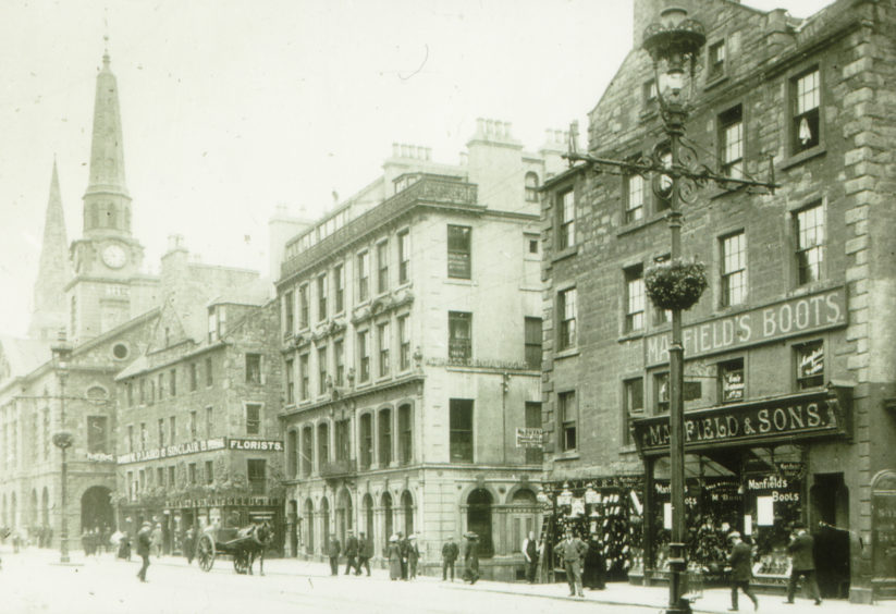 This picture was taken a few years after Peter's troubles and shows Dundee High Street in 1900.