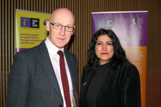 Jasvinder Sanghera with deputy first minister John Swinney.