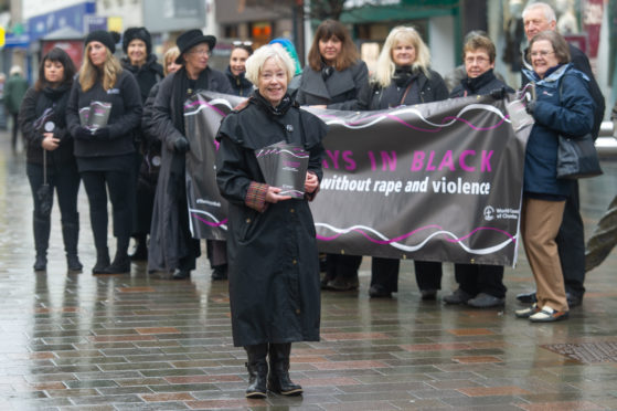 Thursday in Black organiser Elaine Cameron  (front) with demonstrators.