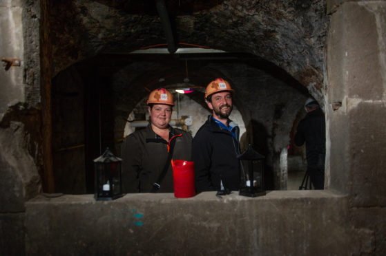 Louise Murphy and Stewart Heaton from DD Tours during one of the first-ever tours of the vaults