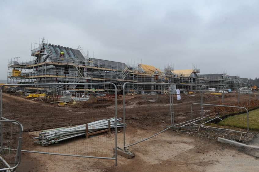 General view of houses being constructed in Dundee