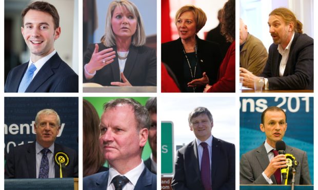 Local MPs: Top row L-R) - Luke Graham, Kirstene Hair, Lesley Laird and Chris Law. Bottom row L-R) - Stewart Hosie, Douglas Chapman, Peter Wishart, Peter Grant and Stephen Gethins.