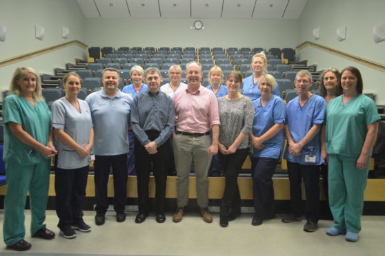 The orthopaedic team with Mr Sullivan