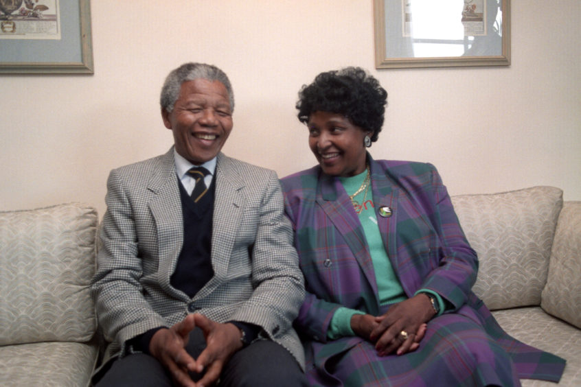 Nelson Mandela and his wife Winnie Mandela.