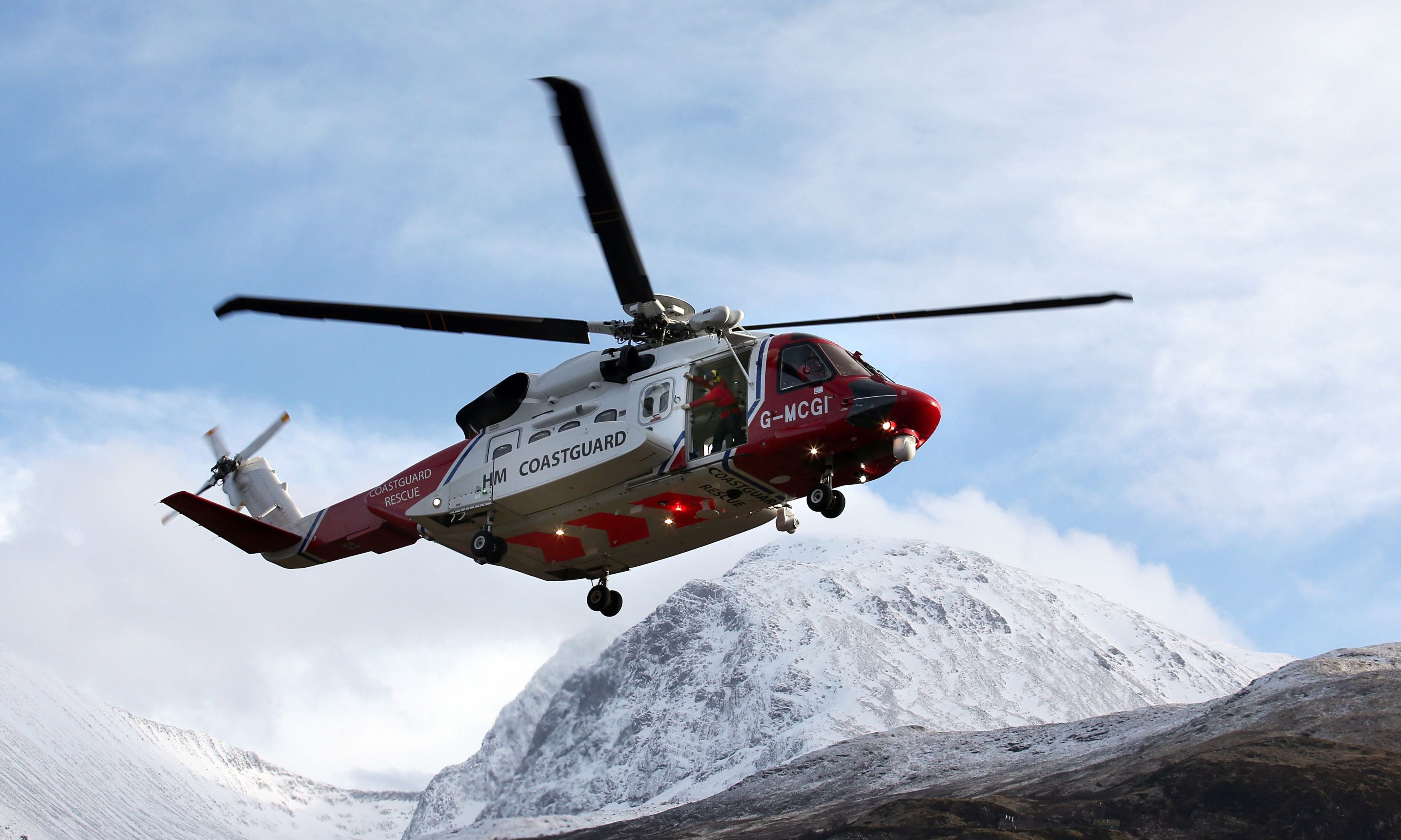 A coastguard rescue helicopter at Ben Nevis in previous years.
